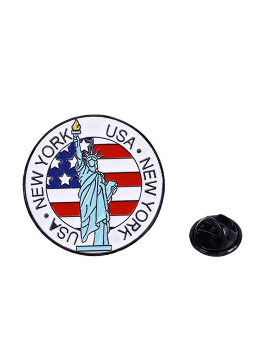 New York Statue of Liberty Enamel Pin – USA Souvenir Lapel Pin, Travel Badge.